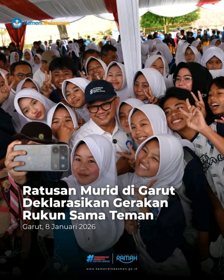 Ratusan Murid di Garut Deklarasikan Gerakan Rukun Sama Teman