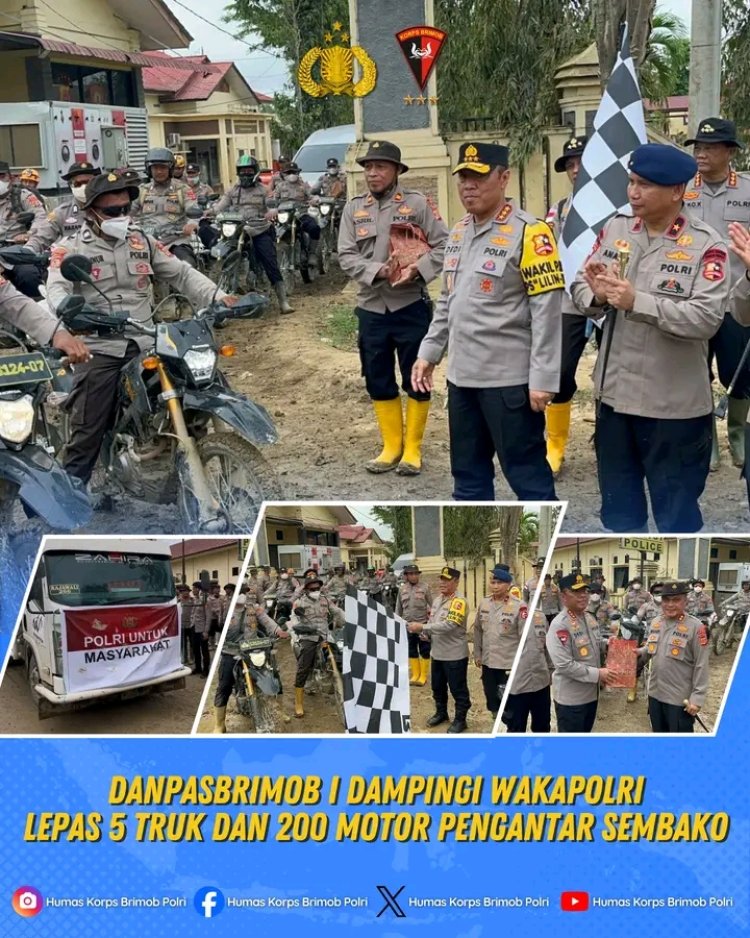 Wakapolri Lepas 5 Truk dan 200 Motor Pengantar Sembako Warga Terdampak Banjir di Aceh Tamiang
