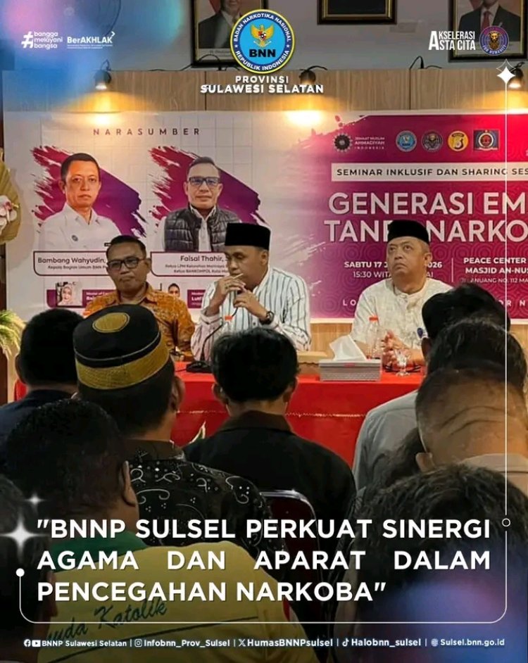 BNNP Sulsel Dorong Sinergi Agamabdan Aparat Dalam Pencegahan Narkoba
