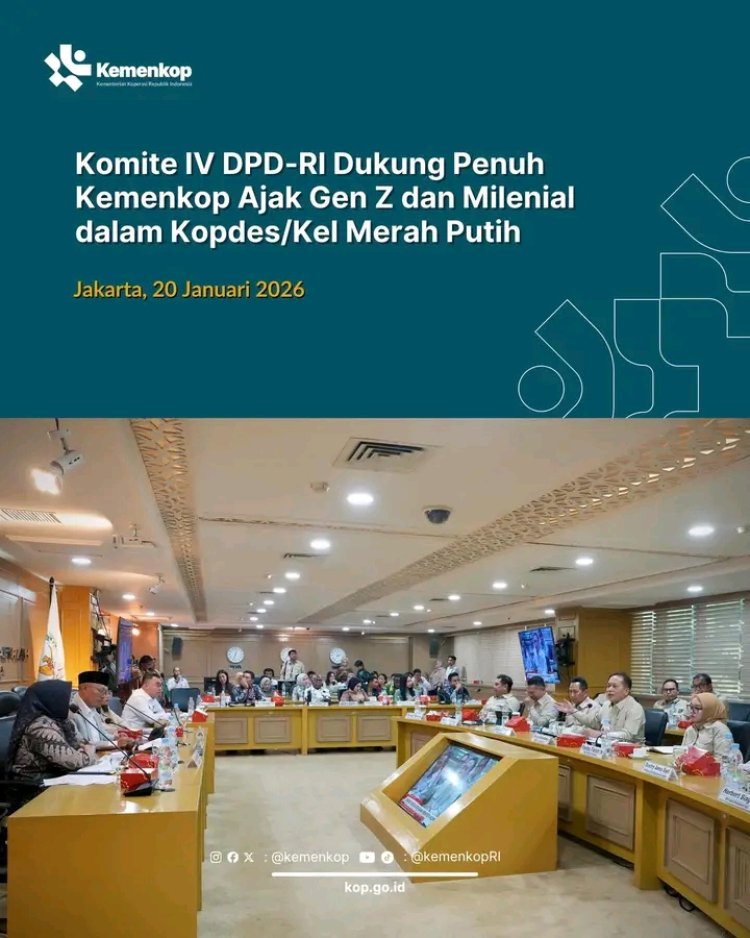 Raker Bersama Komite IV DPD RI, Menkop Tegaskan Kopdes Wadah Pembinaan Gen Z