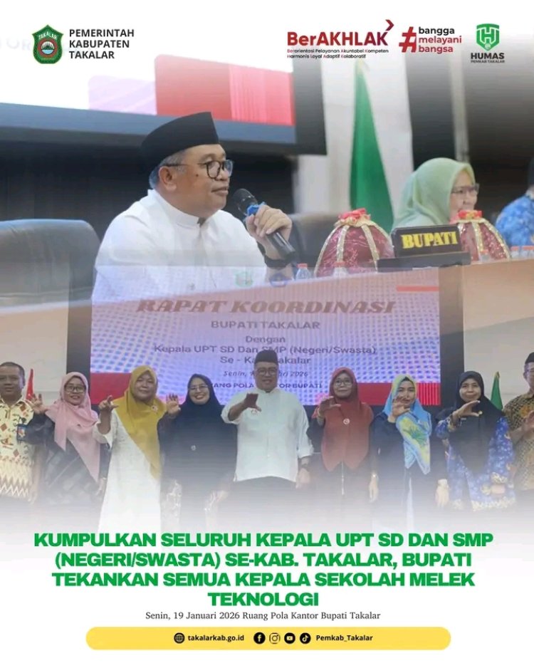 Kumpulkan Seluruh Kepala UPT SD dan SMP (Negeri/Swasta) se-Kab. Takalar, Bupati Tekankan Semua Kepala Sekolah Melek Teknologi