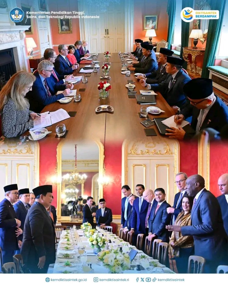 Mendiktisaintek Dampingi Presiden RI dalam Kunjungan Kerja ke London