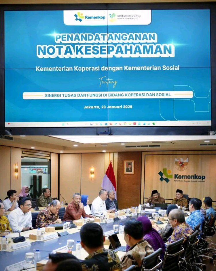 Kemenkop dan Kemensos Menandatangani MoU