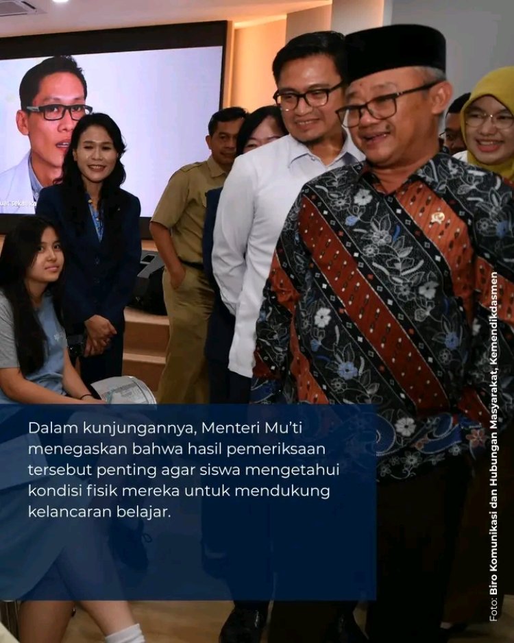 Satu Tahun Cek Kesehatan Gratis, Mendikdasmen Cek Langsung ke Sekolah