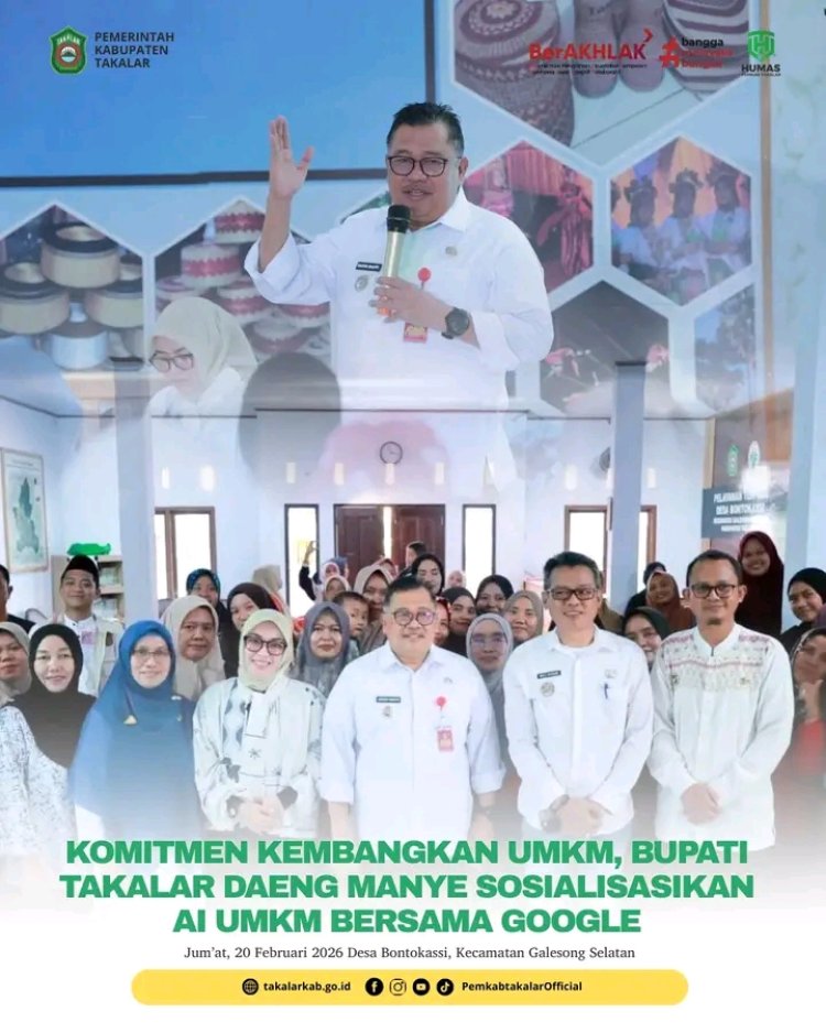 Komitmen Kembangkan UMKM, Bupati Takalar Daeng Manye Sosialisasikan AI UMKM Bersama Google
